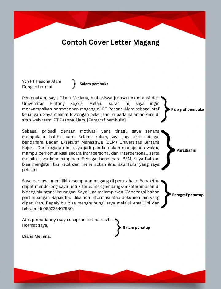 Cover letter Magang