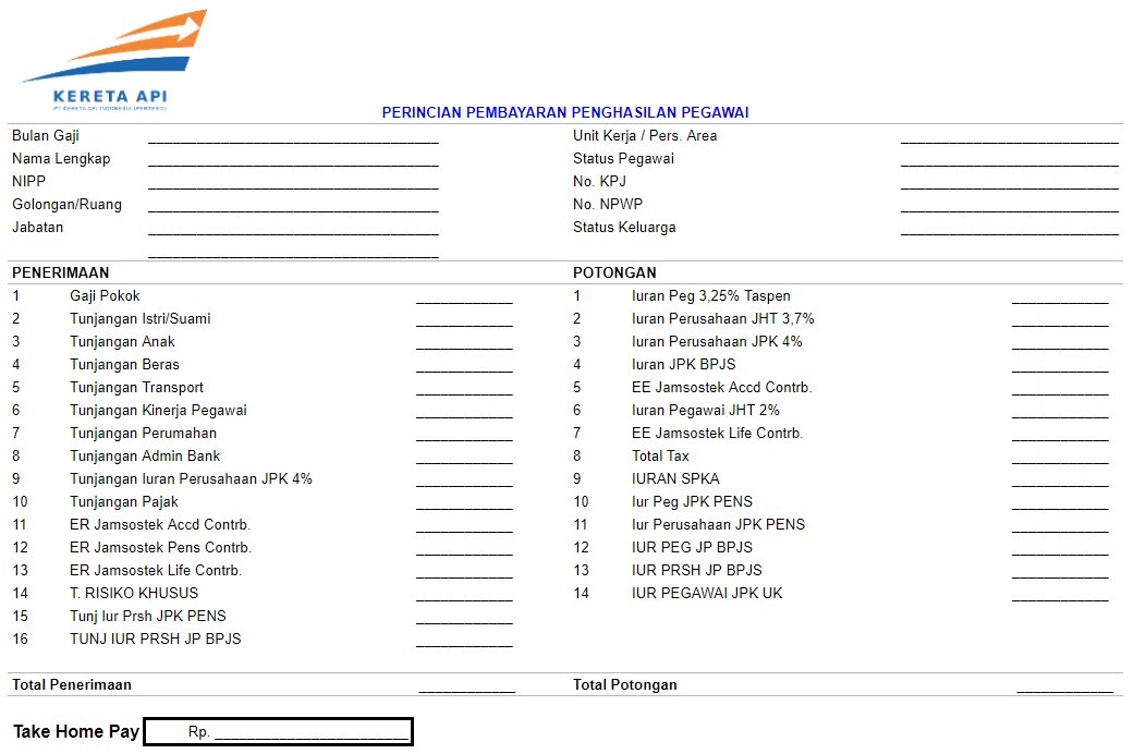 Contoh Slip Gaji Karyawan Sederhana Dan Komponennya - Atma